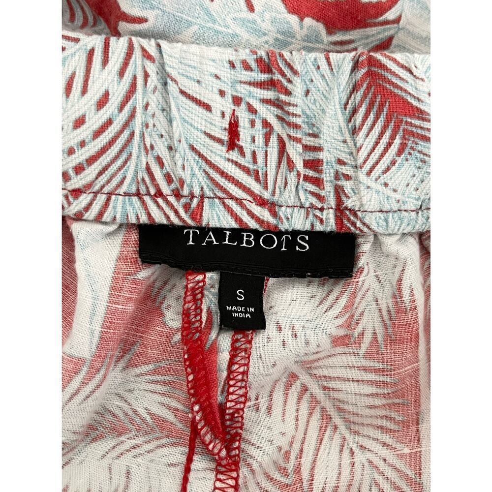 Talbots Oasis Palms Linen Cotton Blend Pull On Tropical Beach Shorts Size S - Picture 6 of 7